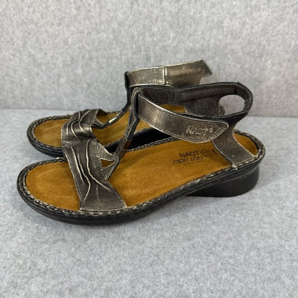 Naot Womens 38 Cymbal Metal Leather Sandals Summer Bronze Strappy US 7 - 7.5 NEW - Picture 3 of 15
